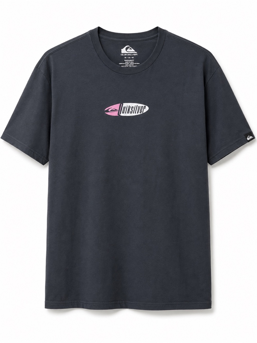 NWT Quiksilver Men’s Graphic Logo T-Shirt Charcoal Pink Size M